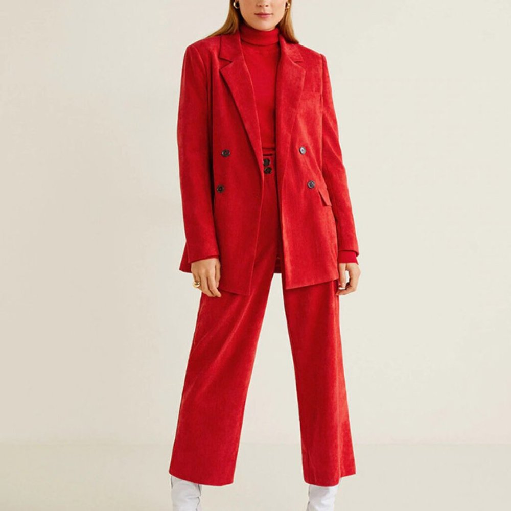 Mango red blazer